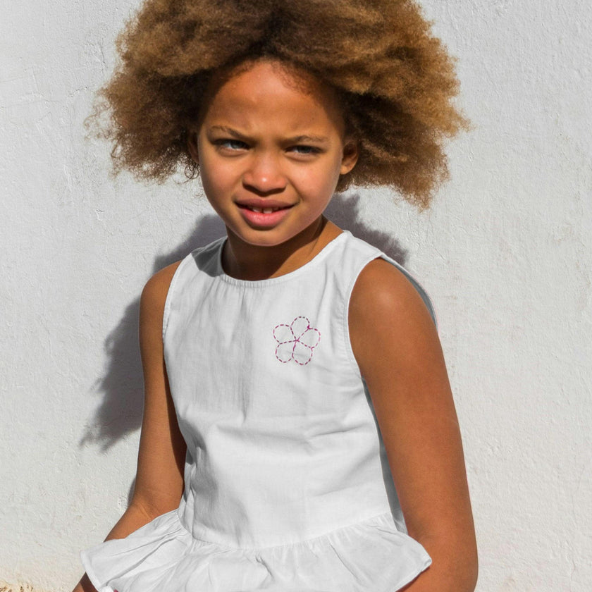 White Color Jardin Top and Shorts Set