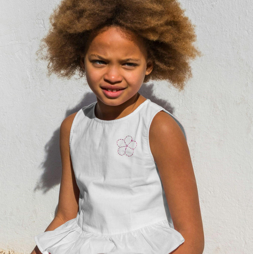 White Color Jardin Top and Shorts Set