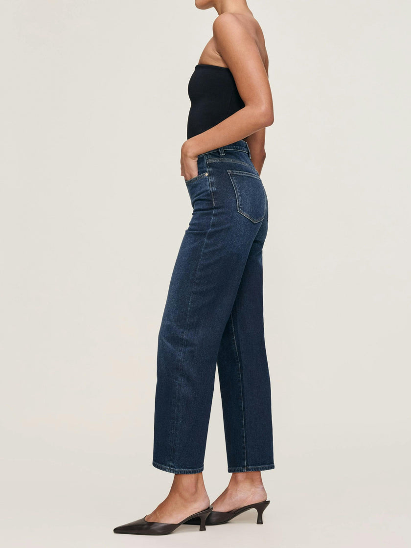 Karmine Refined Wide Leg High Rise 28" Jeans Dark Sea