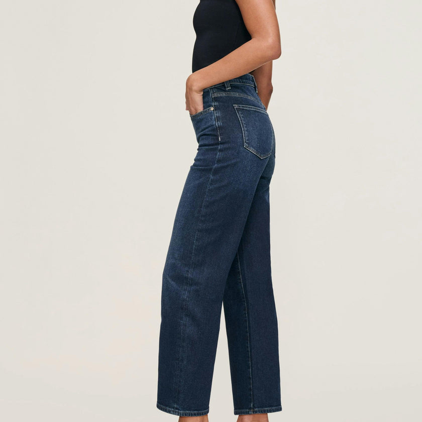 Karmine Refined Wide Leg High Rise 28" Jeans Dark Sea