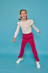 Chelsea Pants - Fuchsia Herringbone Corduroy