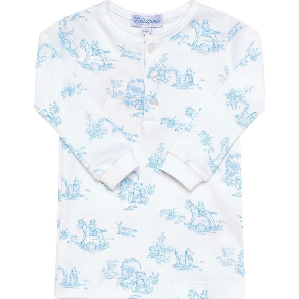Blue Toile Baby Pajamas