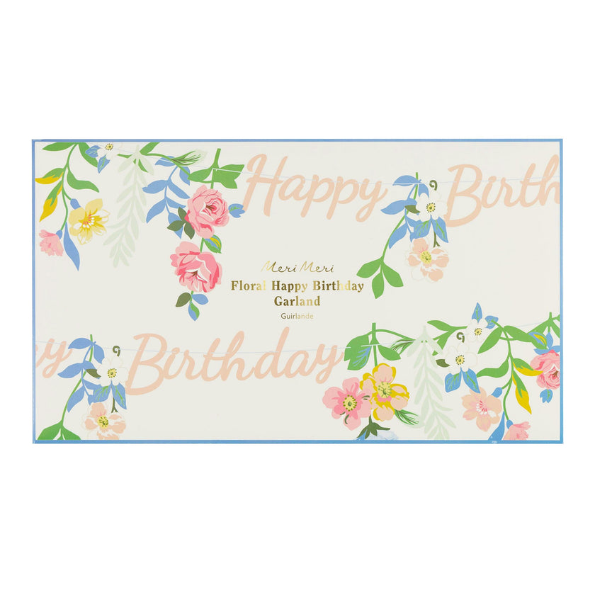 Floral Happy Birthday Garland