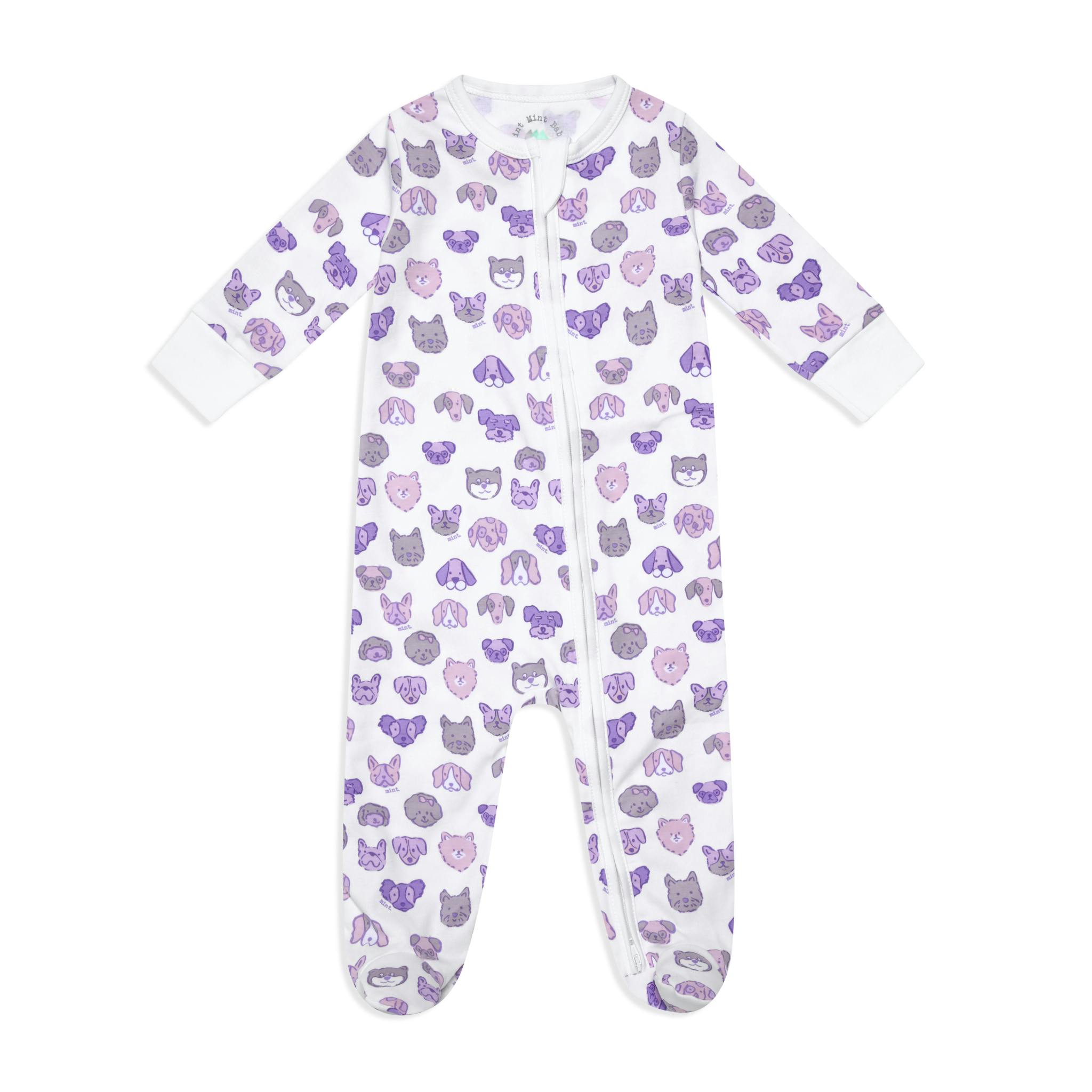 Mini Woof Squad Lilac Zip-up Bodysuit