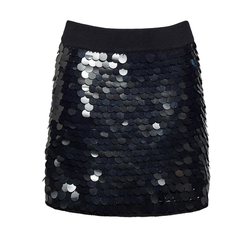 Women's Mya Open Crochet Stitch Large Sequins Mini Skirt