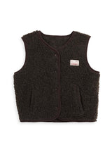 children's merino wool vest - chocolate brown