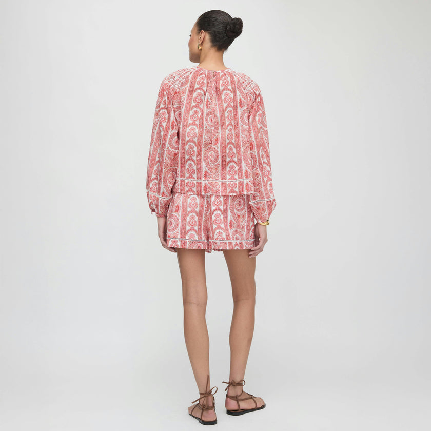 The Audrey Short - Coral Corsica Paisley