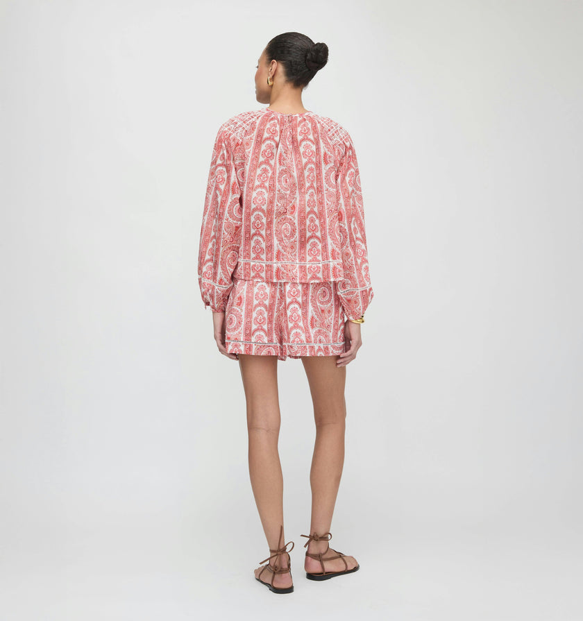 The Audrey Short - Coral Corsica Paisley