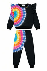 Women’s Rainbow Tie Dye Ruffle Set