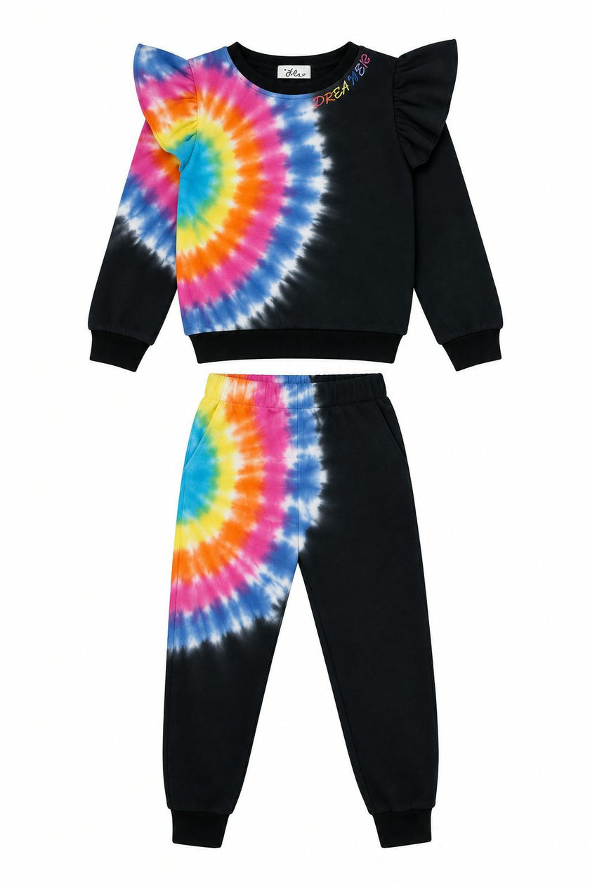 Women’s Rainbow Tie Dye Ruffle Set