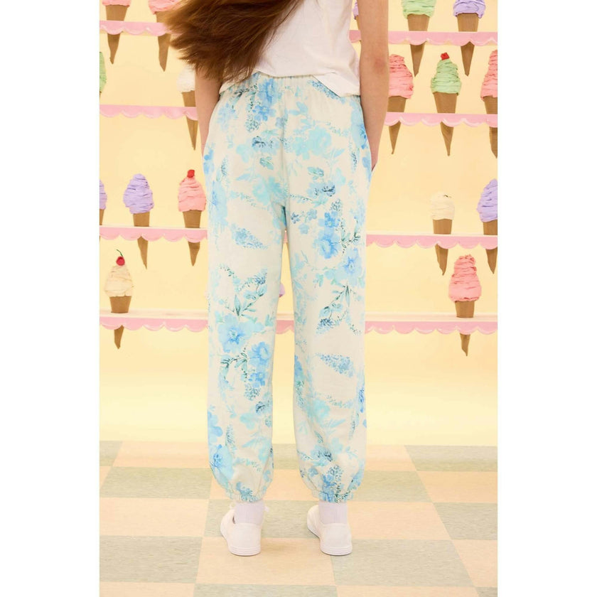 Kian Jogger Sweatpants in Blue Aquarelle Fleur