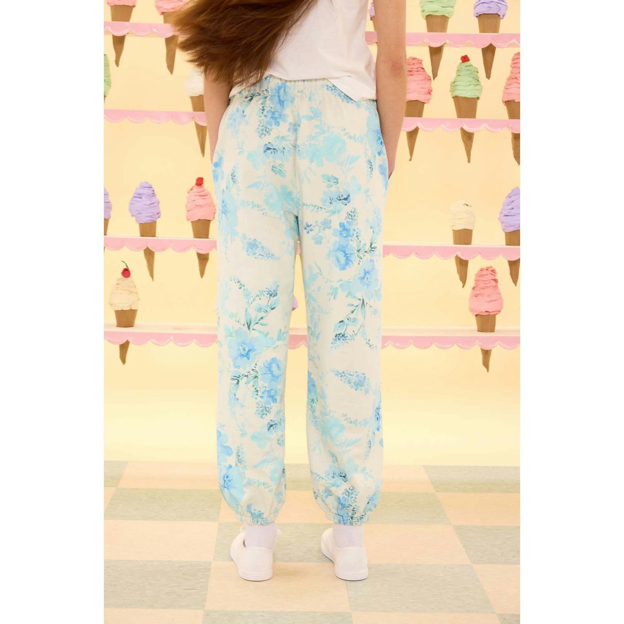 Kian Jogger Sweatpants in Blue Aquarelle Fleur