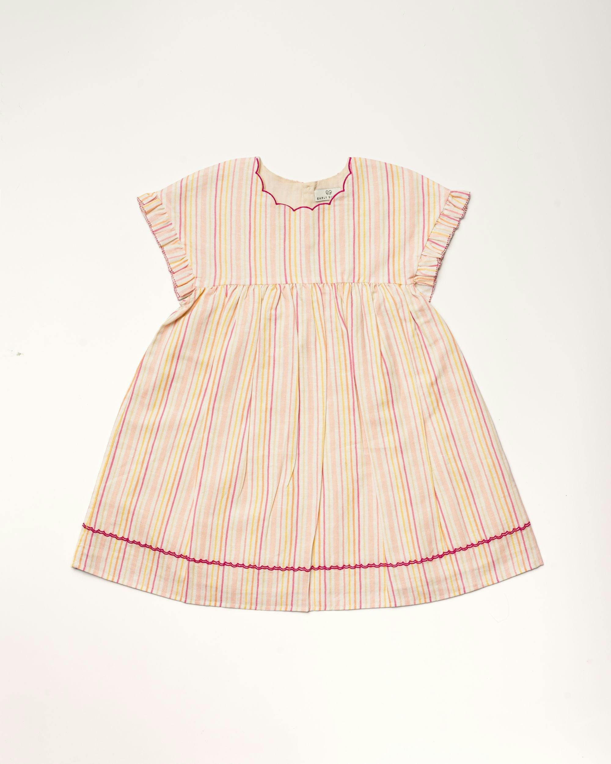 Lila Dress - Pink Strips print