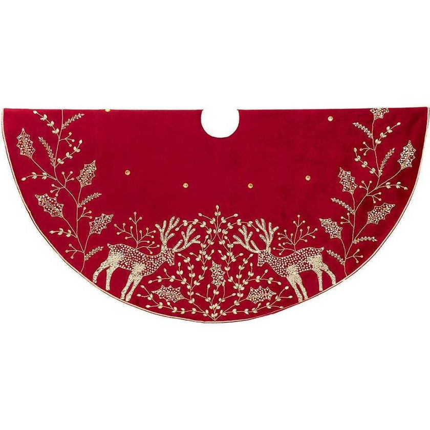 50-Inch Hand Embroidered Tree Skirt