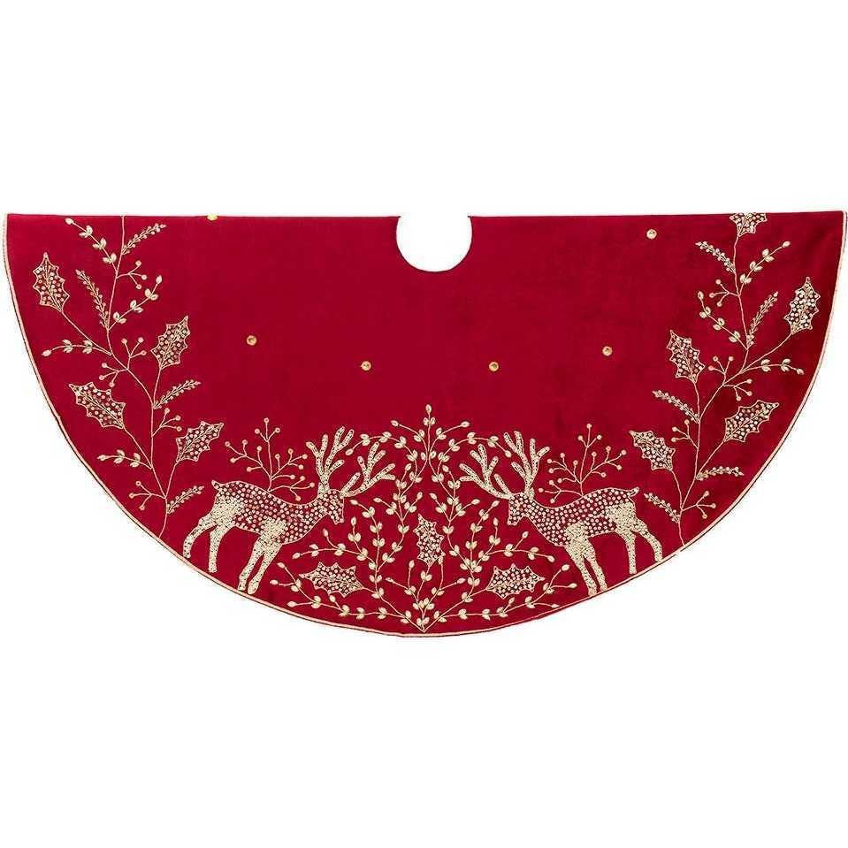 50-Inch Hand Embroidered Tree Skirt