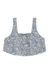 Women's Floral Print Square Neck Sleeveless Crop Top