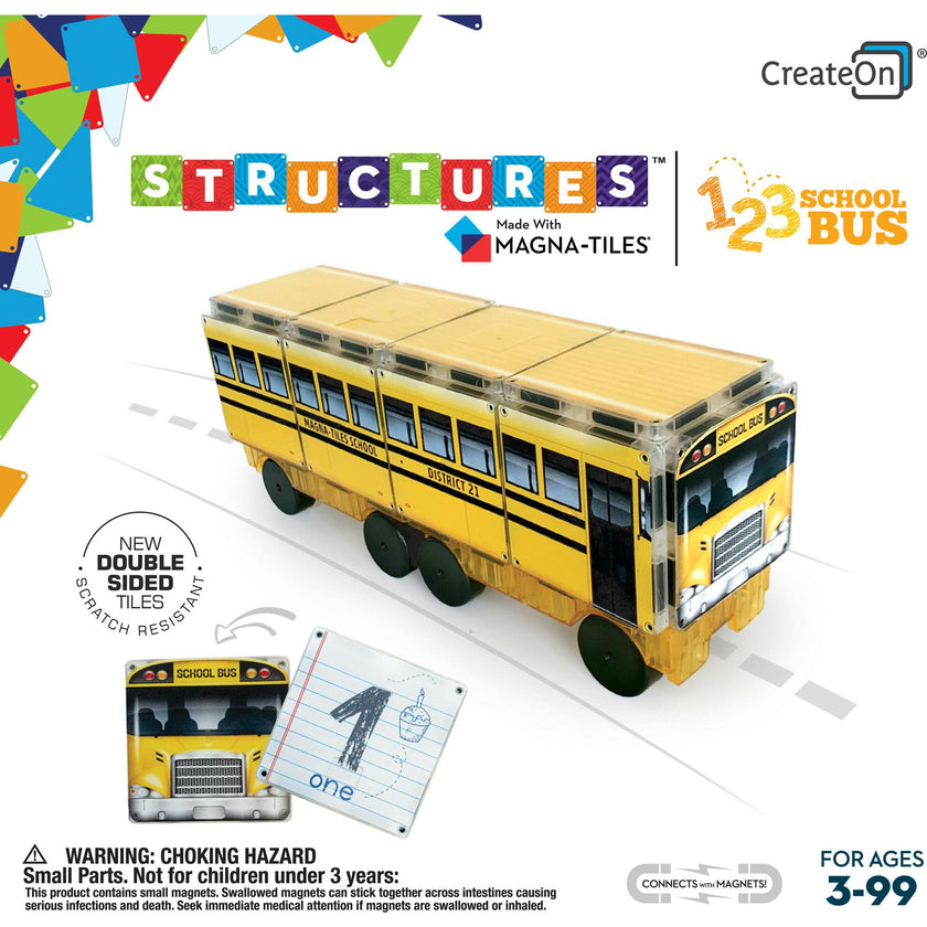 123 School Bus Magna-Tiles Structures