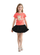 Orange Cat Applique T-Shirt