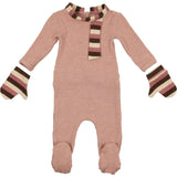 Winter Striped Long Sleeve Footie