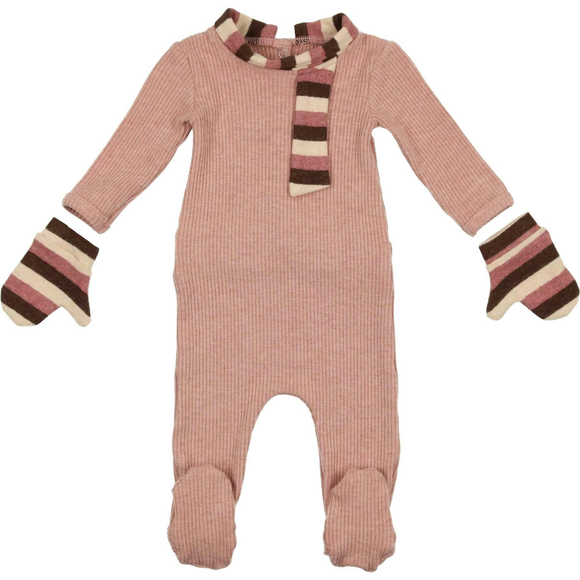 Winter Striped Long Sleeve Footie