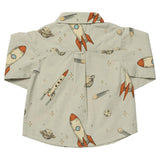 Boys Long Sleeve Jack Shirt - Space Rocket