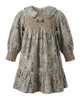 Floral Smocked Corduroy Dress