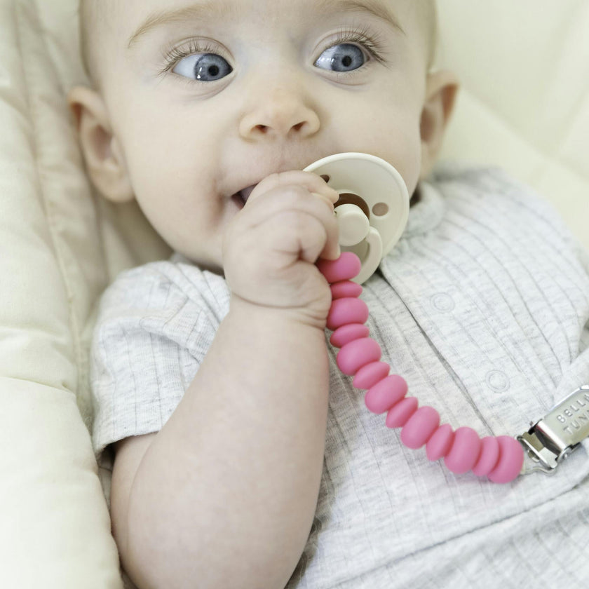Punch Beaded Silicon Pacifier Clip