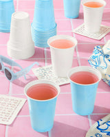 Blue + White Cups - 50 matte 16 oz cups
