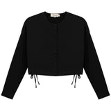 Cotton Cropped Side Tie Blouse