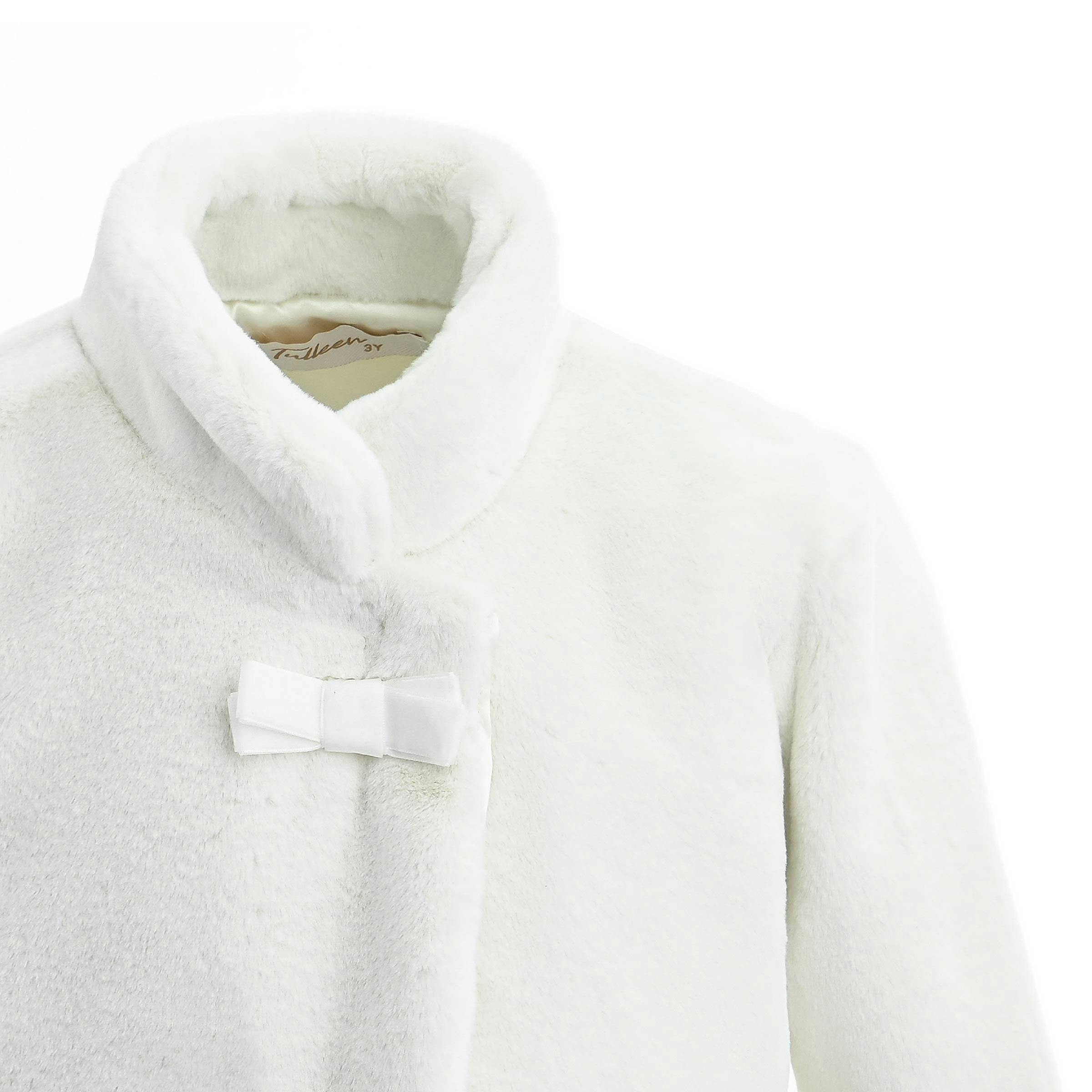 Ivory Plush Asymmetrical Coat