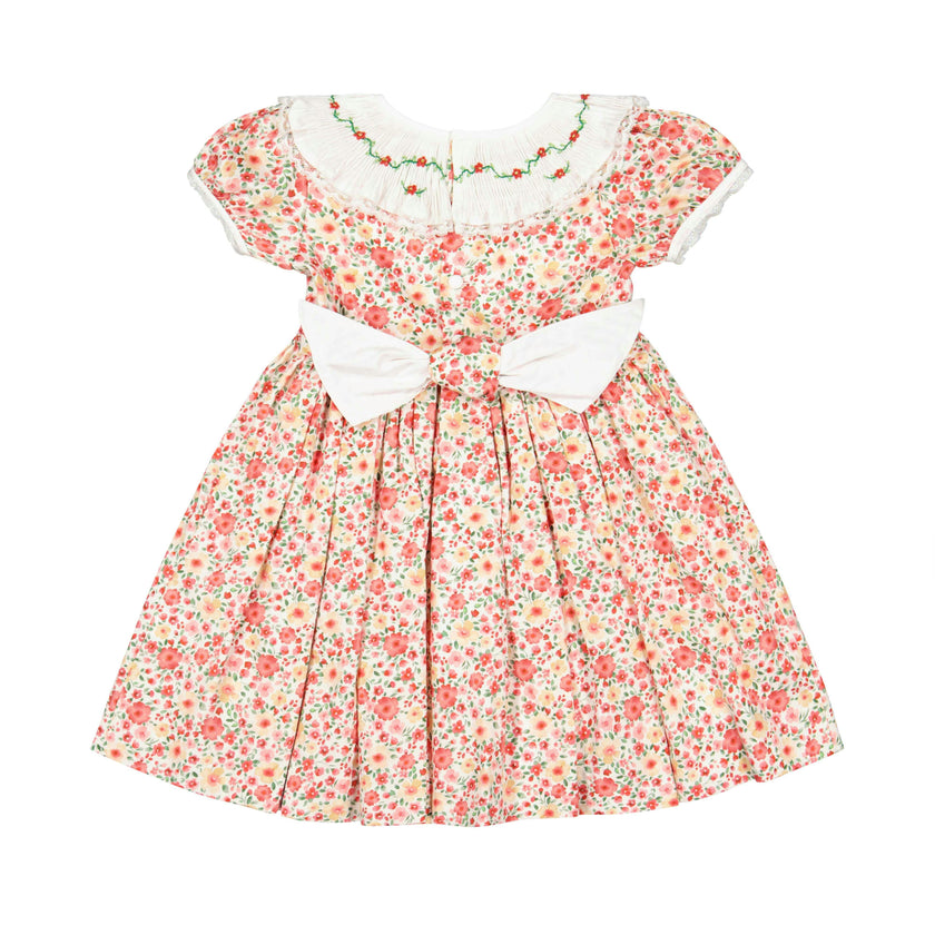 Celestine Red Floral Smocked Dress