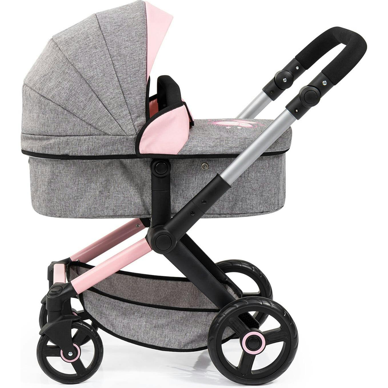 Bayer Design Dolls: Pram Xeo - Grey & Pink