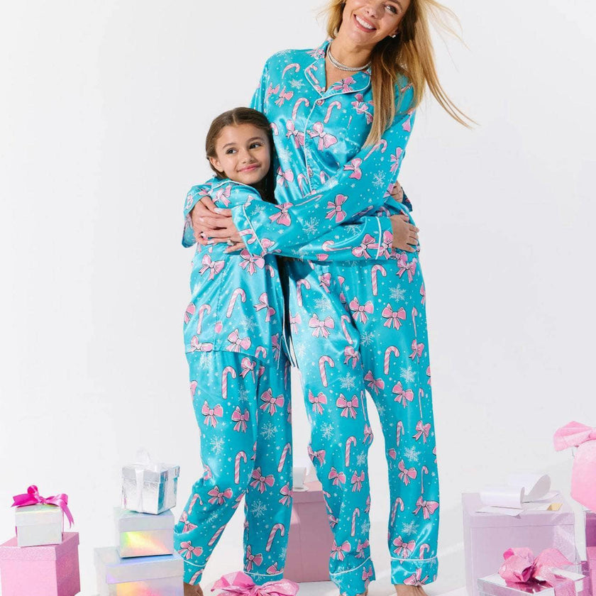 Women's Candy Cane Silk Set