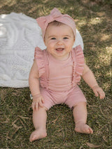 Ruffle Sleeve Short Set