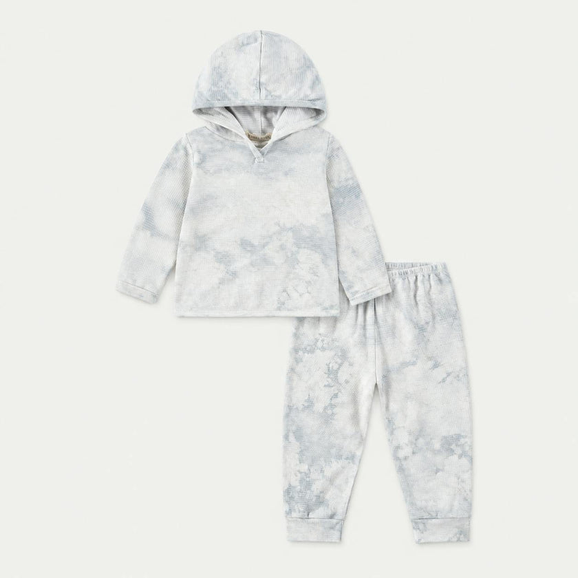 Marble Stripe Rib Hoodie and Jogger Set