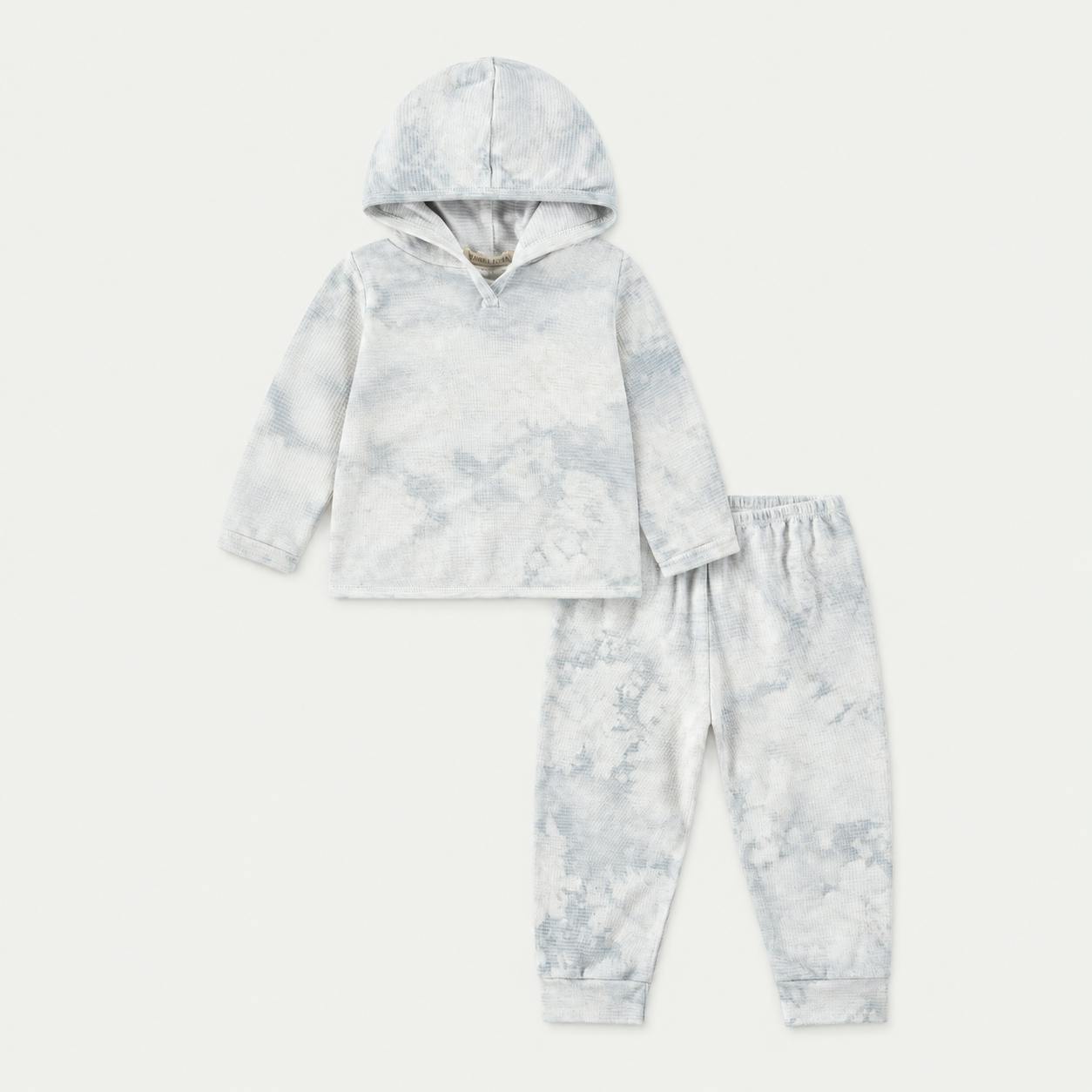 Marble Stripe Rib Hoodie and Jogger Set
