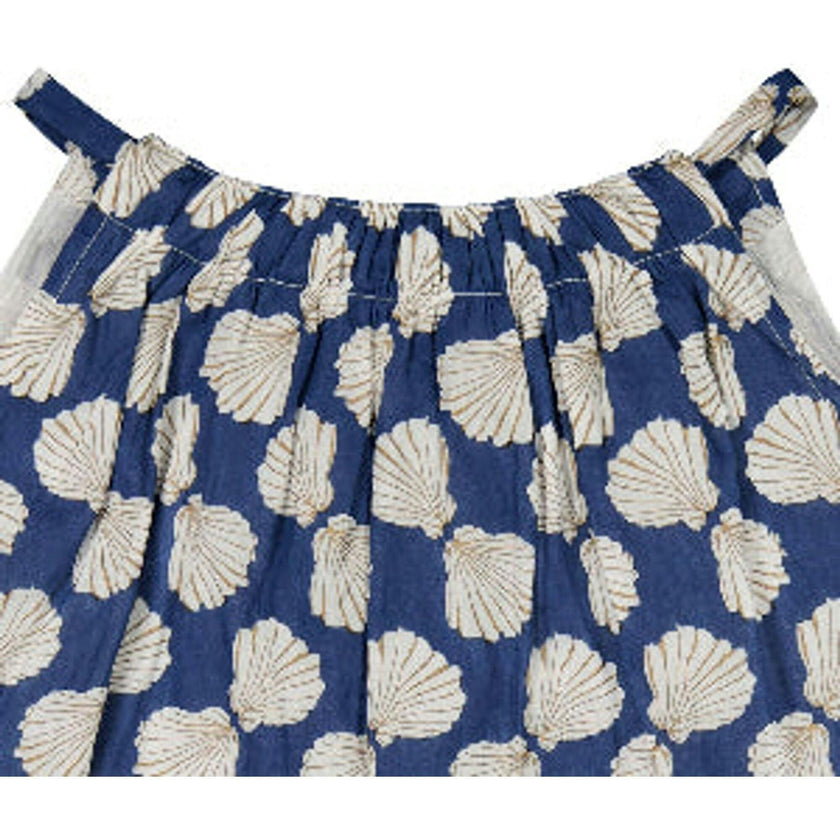 Colette Girl's Top and Short Set Shell Beach Navy, Blue