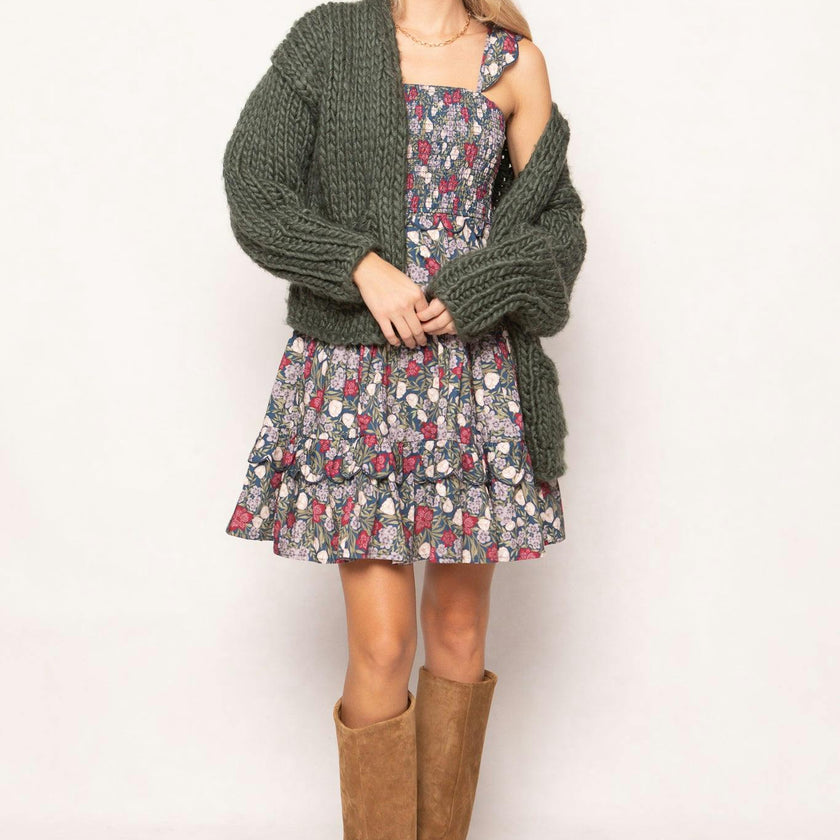 Blossom Dress in Navy Meadow