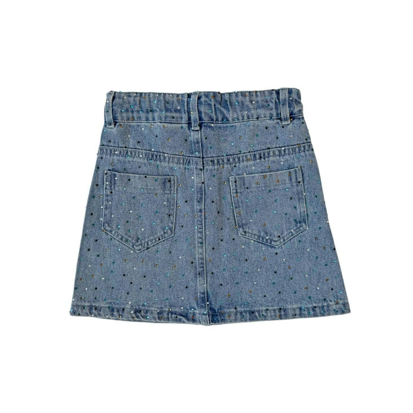 Rainbow Sparkle Denim Skirt