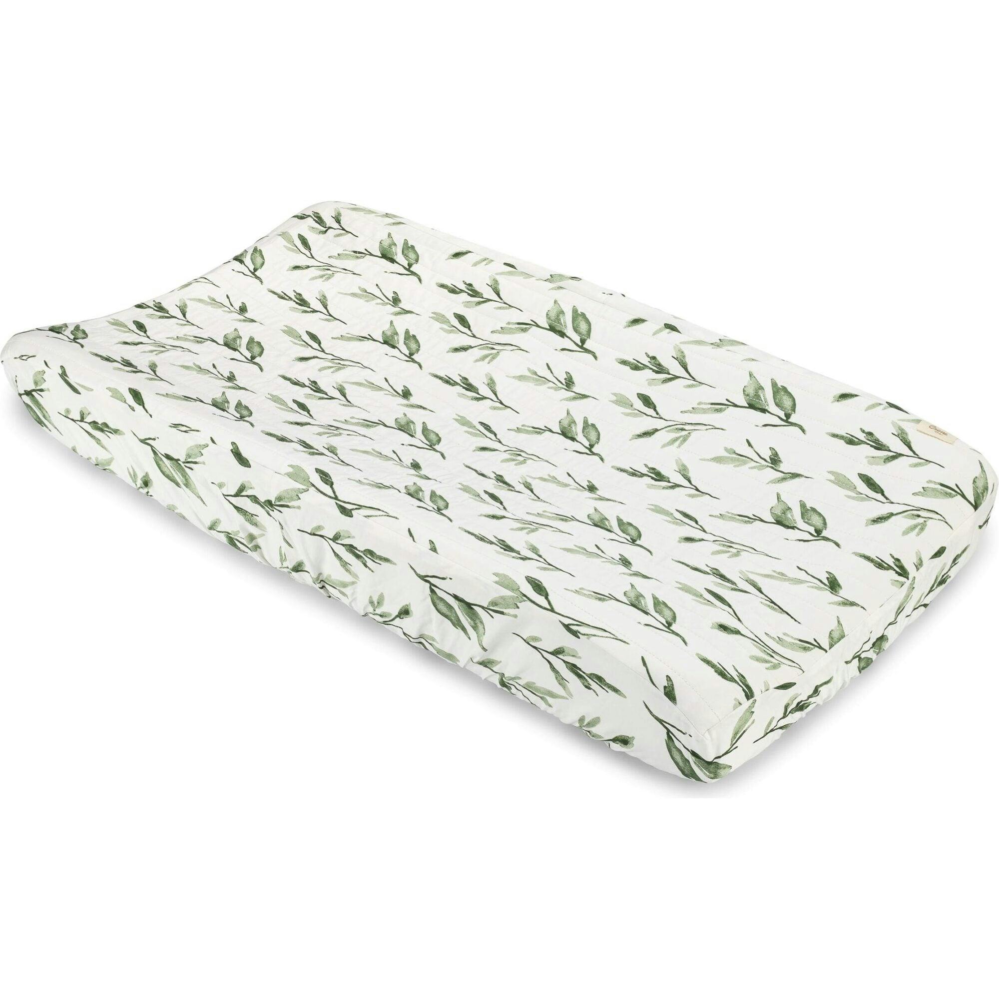 Parker Green Leaf Changing Pad Cover