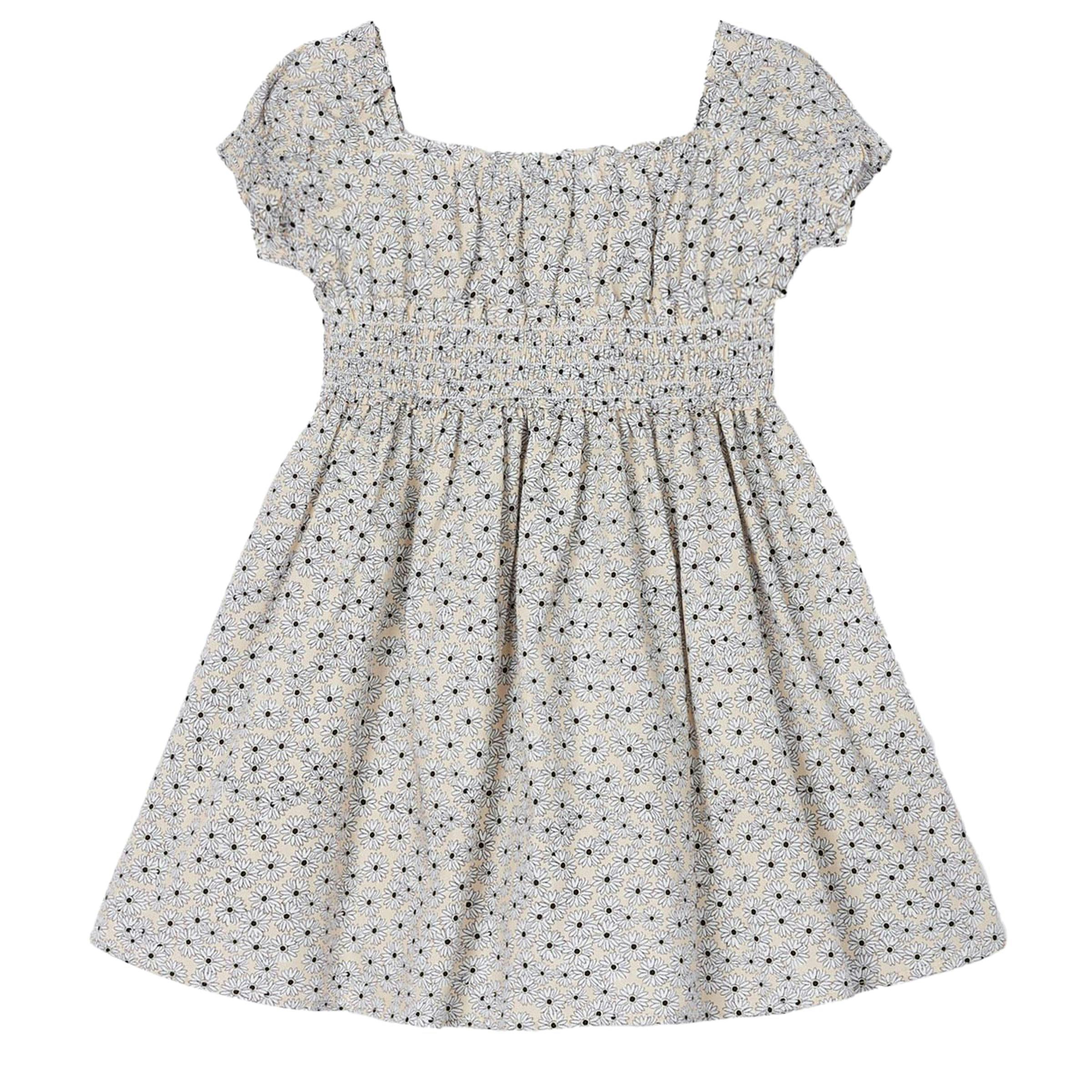 Beige Floral Summer Dress