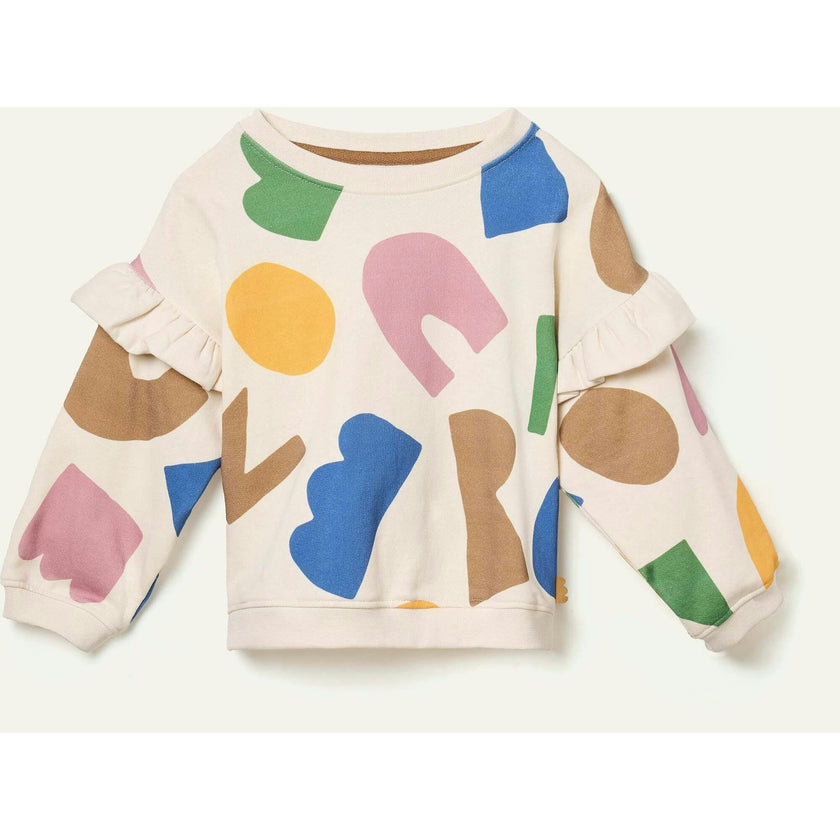 Recycled Cotton Mon Coeur Ruffled Sweatshirt