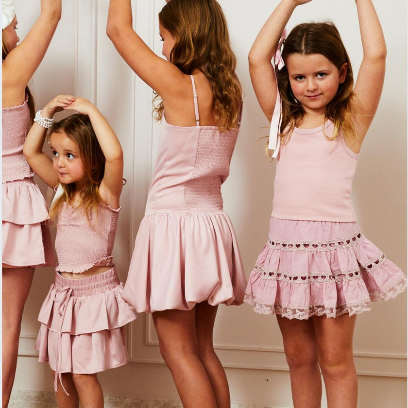 Sofia Heart Bow Lace Mini - Ballet Pink
