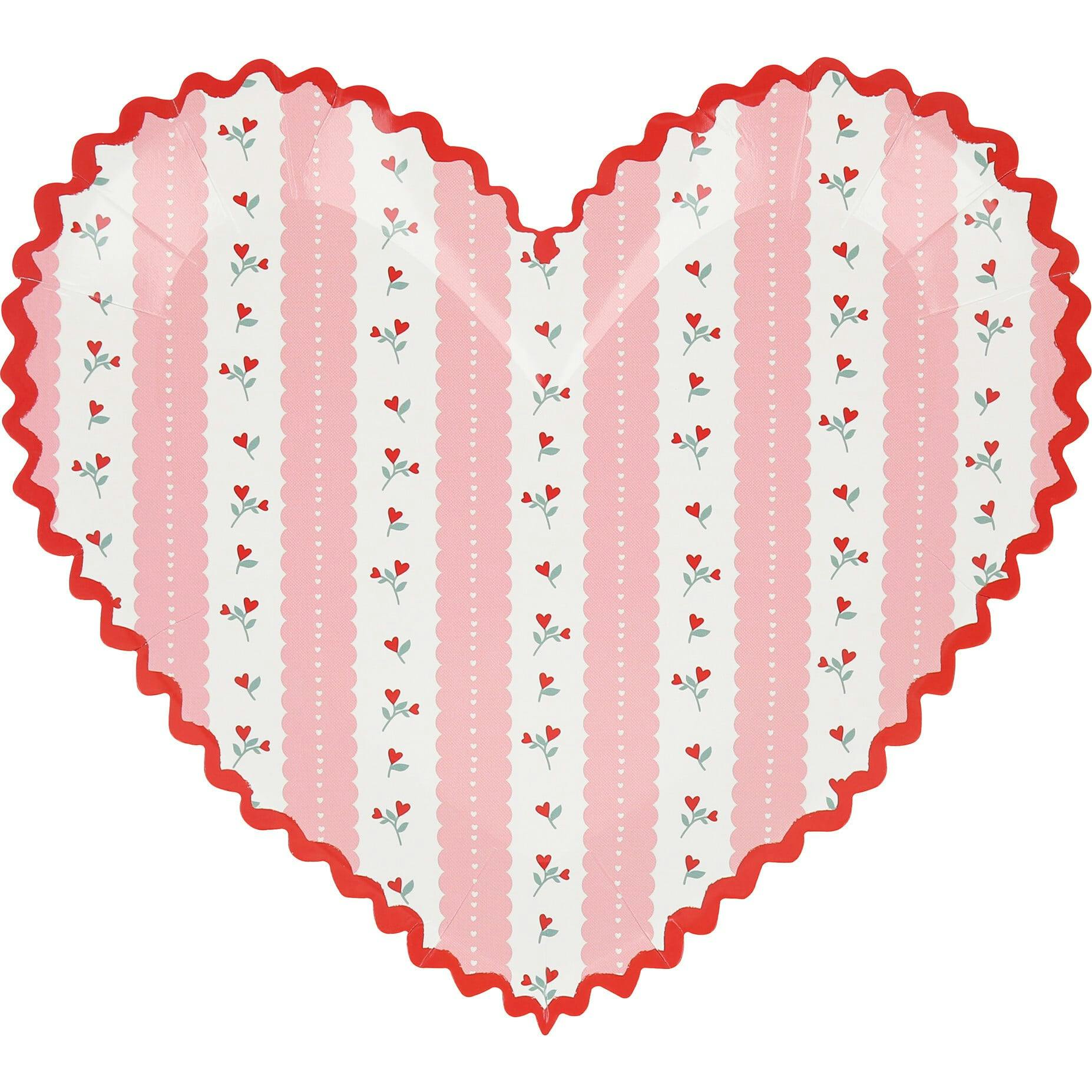 Vintage Rose Heart Plates