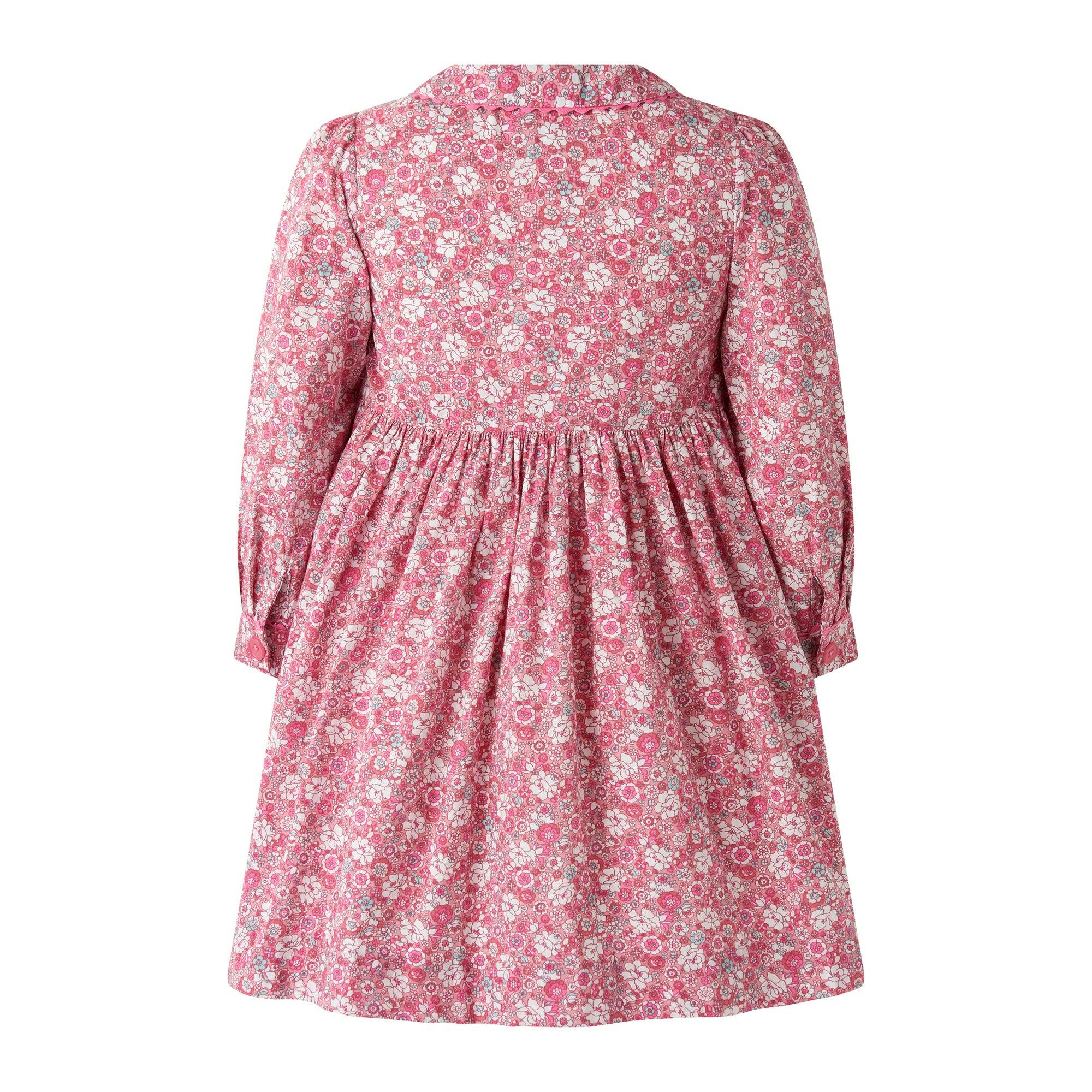 English Garden Smocked Button-Front Dress