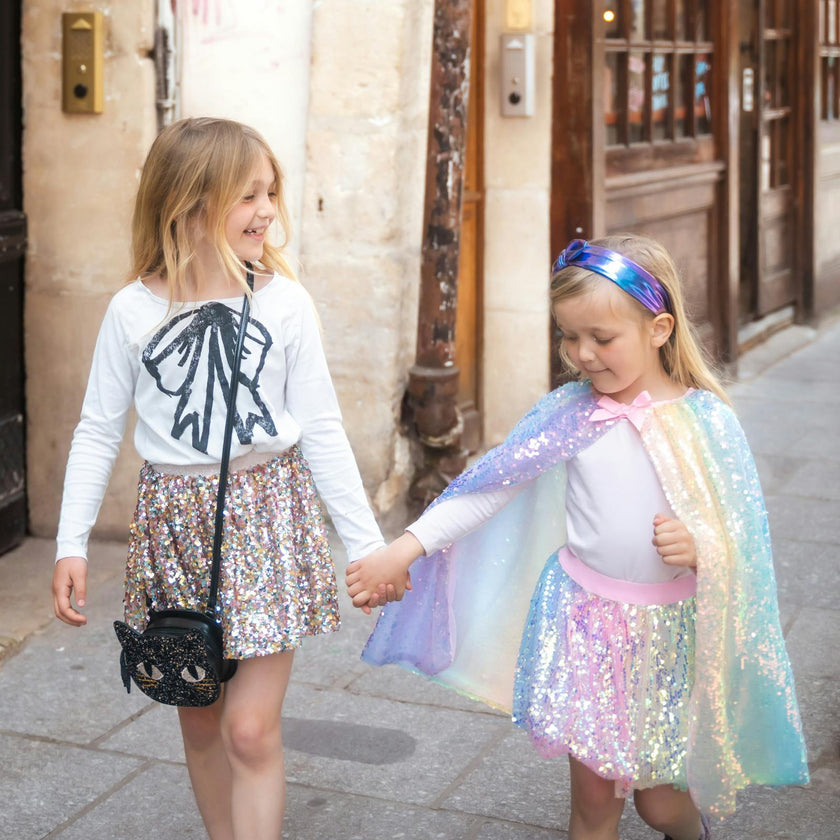 Sequins Skirt with Elastic Waistband