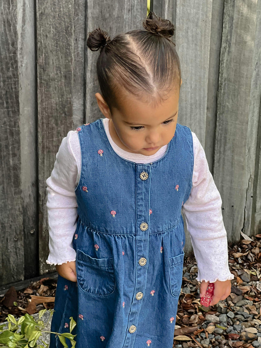 Embroidered Pinnie & Top Set Toadstool Broderie
