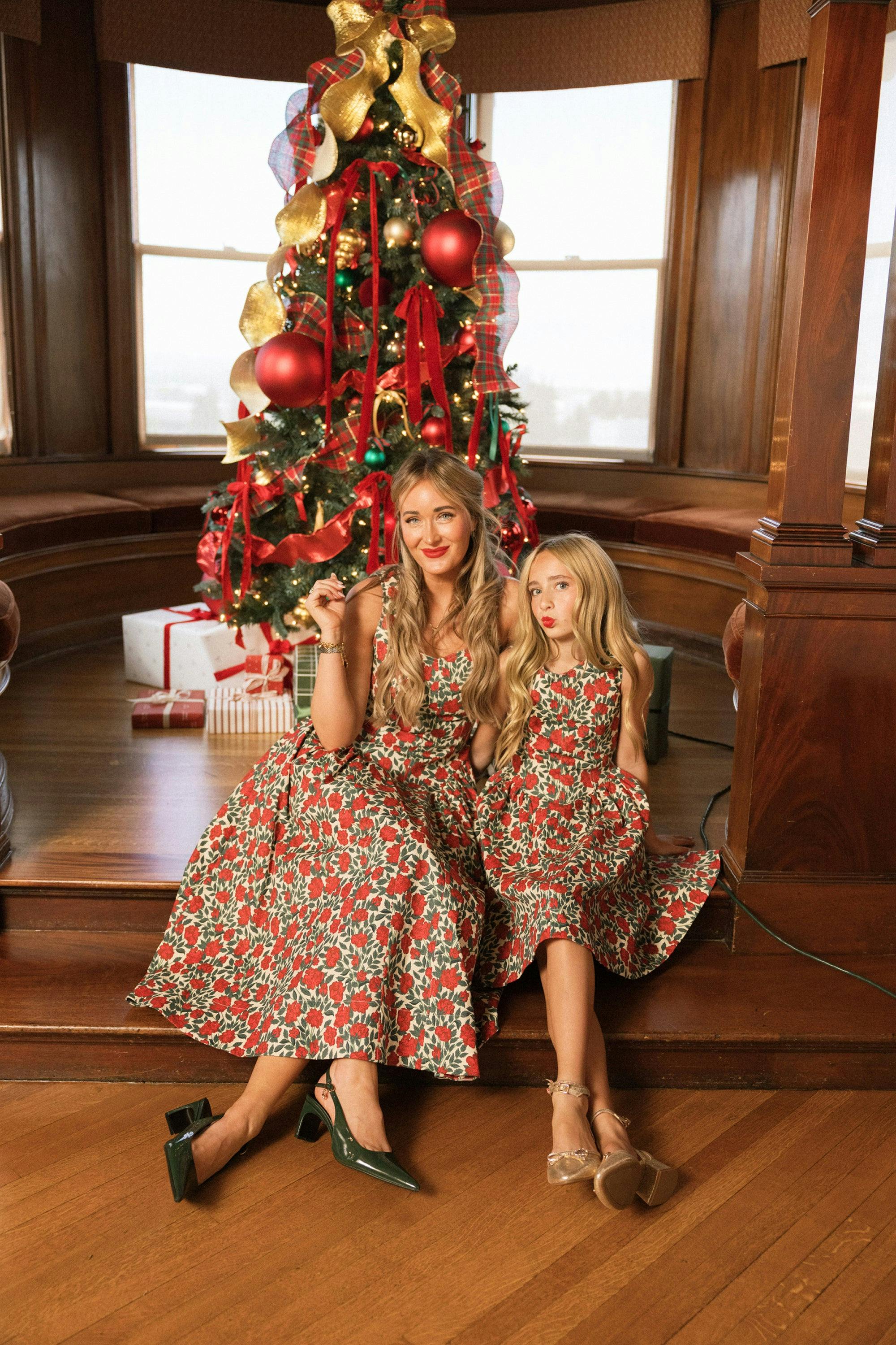 Teen Edith Dress in Red Roses