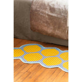 Yellow Grid Lemon Runner Rug by Johann Banta