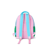Colorblock Clear Backpack by Packed Party | Pink Glitter Panel, Blue Bow, Cherry Bag Charm | 17" Cute Backpack for Girls